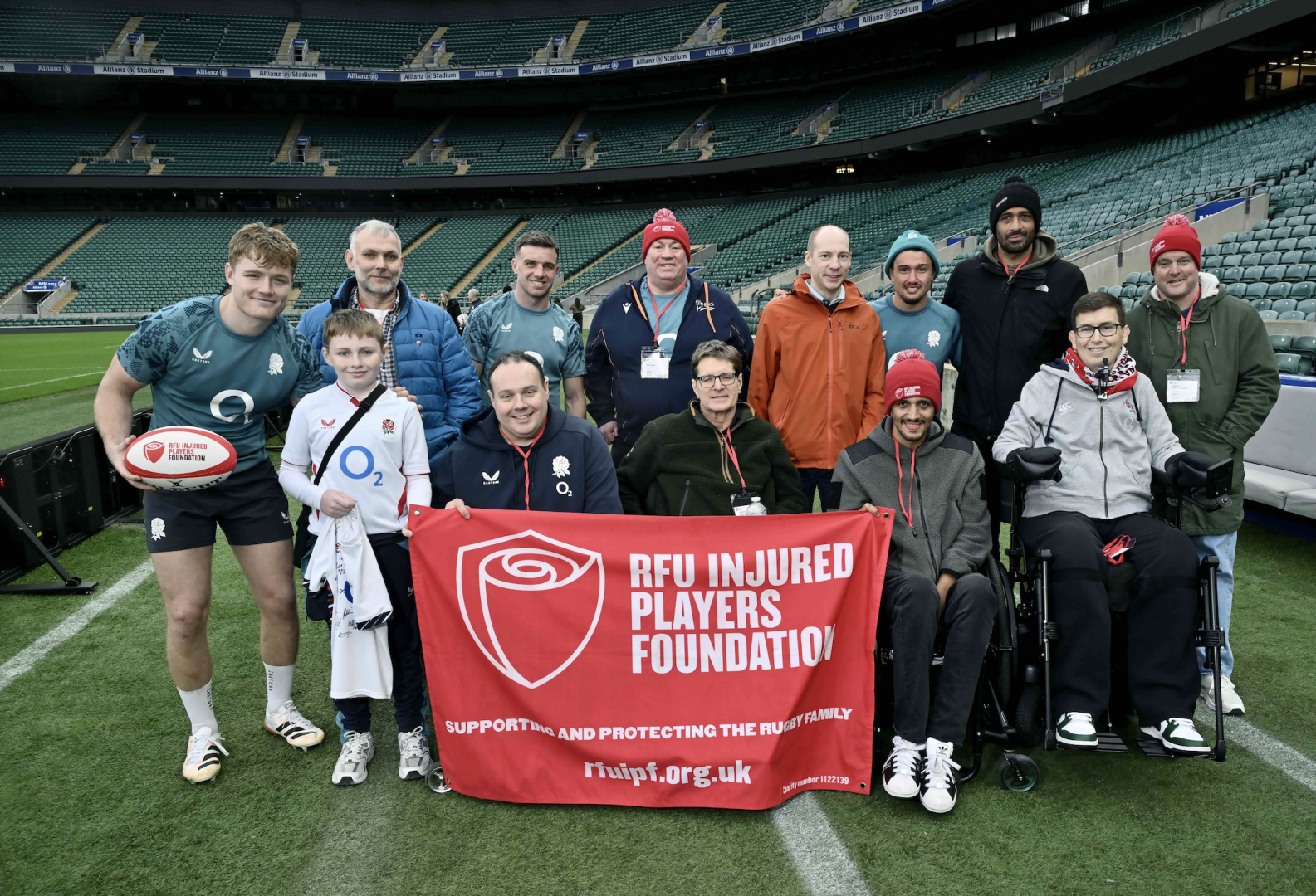 IPF Members with England Rugby players Fin Smith George Ford and Marcus Smith