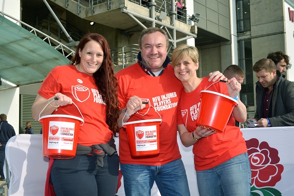 People collecting money for the RFU Injured Players Foundation